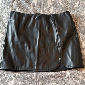 Tiny Black Faux Leather Skirt by Fashion Nova